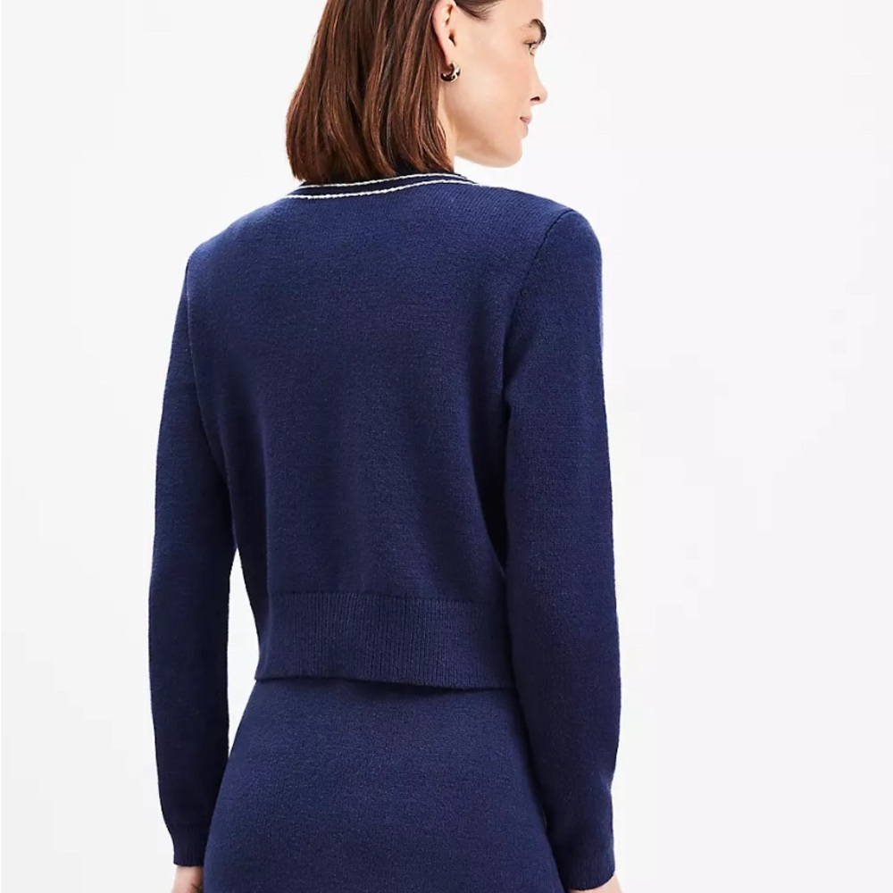 Loft Topstitched Sweater Jacket - image 2